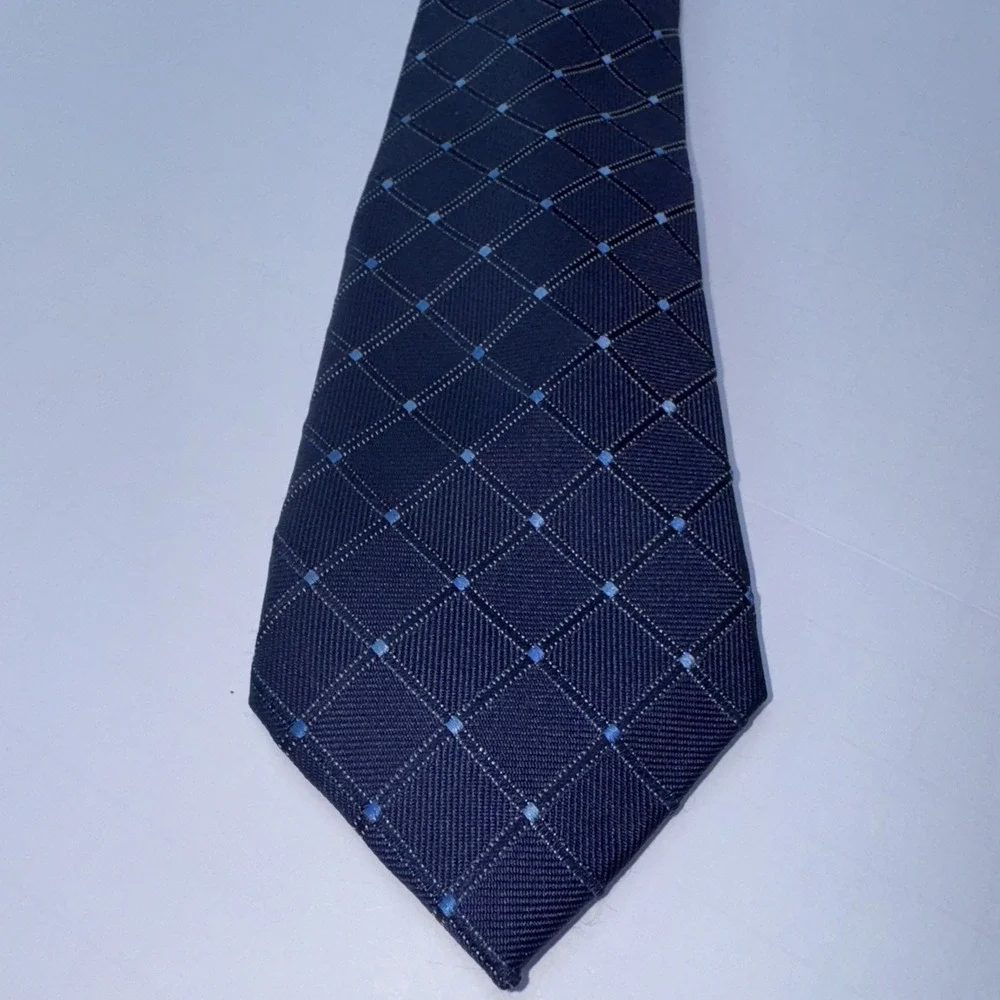 NAUTICA Boys Zipper Necktie Blue 100% Silk Preppy Family Photos Wedding
